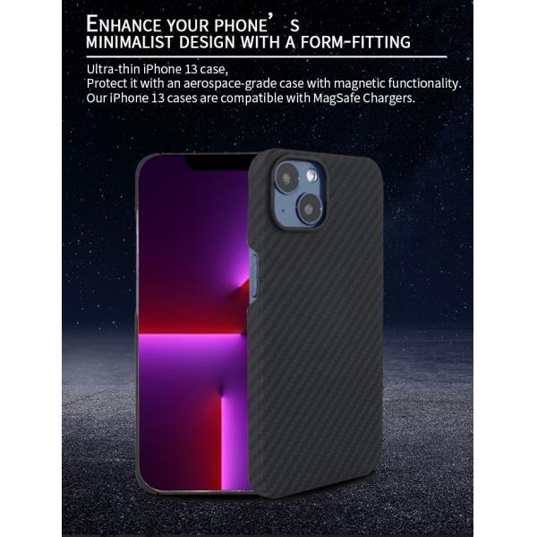 OEM iPhone 13 Magnetic Aramid Fiber Phone Case With Plastic Ring Design
