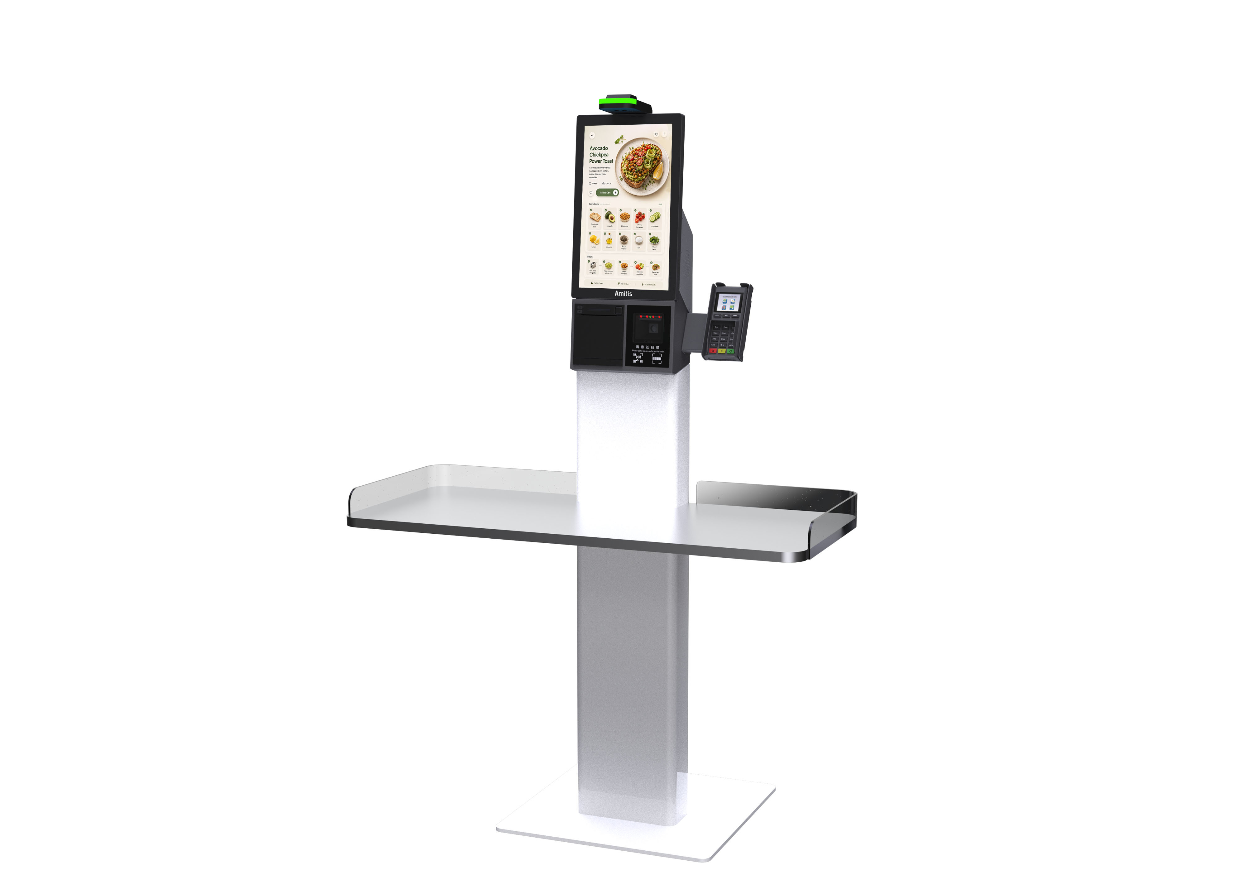 Compact Floor Standing Self Service Terminal Kiosk N95 Processor Built In Printer Scanner