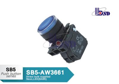 Industrial Blue Push Button Power Switch NO Contact  ROHS And UL Certified