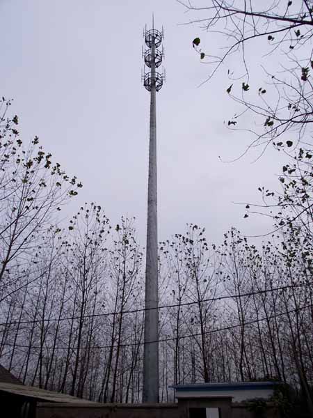 Polygonal Telecommunication Monopole Antenna Towers With Hot Dip Galvanized