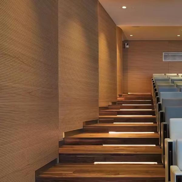 China wholesale oem available grooved modern sound proof wall natural oak wood acoustic panels for Auditorium