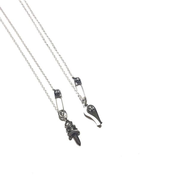 925 Sterling Silver Pin Series Necklace with Mix and Match Pendants for Everyday Wear in 45cm Length