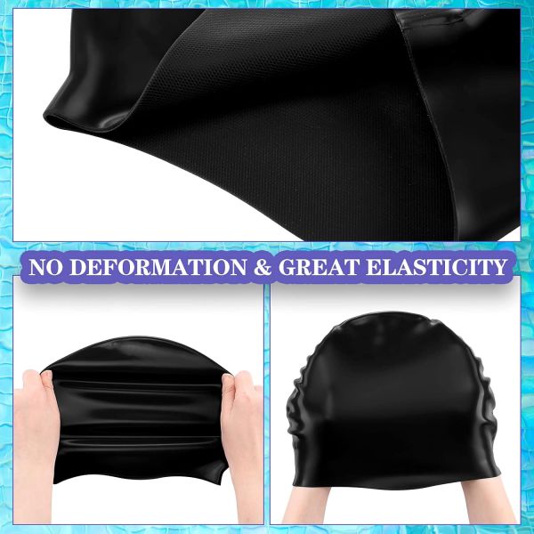 Durable Elastic Non-Slip Printed Women Swimming Cap Silicone Bathing Caps