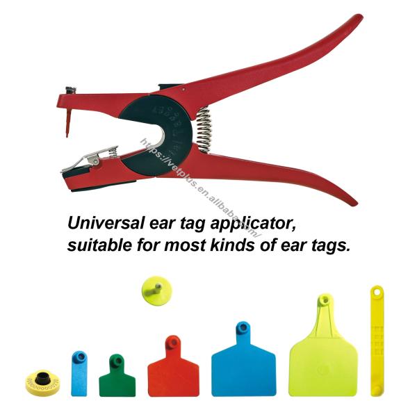 Universal Livestock Ear Tag Applicator, Ear Tags Plier, for Cattle Calves Hogs Goats Sheep Lambs Ear Tags