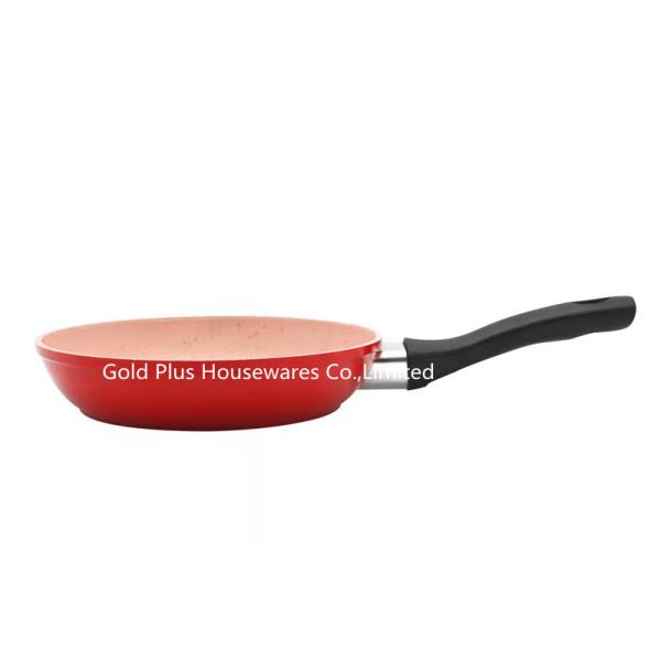 LFGB Home Cooking Pans Granite Induction Egg Skillet 16cm Red Color