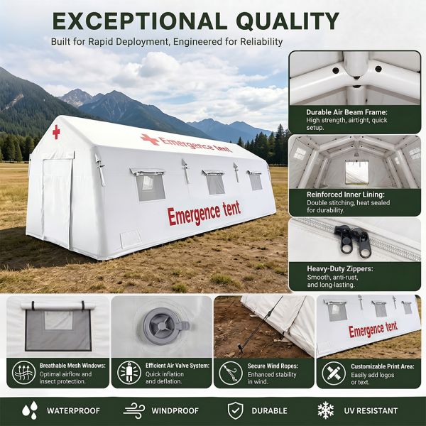 Giant Inflatable Tent Medical Emergency Shelter Waterproof PVC Field Hospital Command Center Factory Custom Supplier