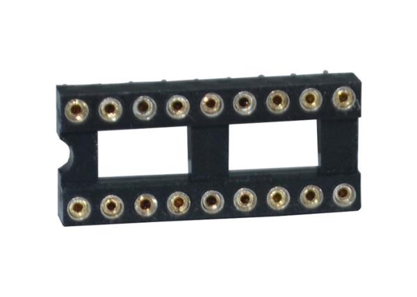 Round Hole 2.54mm IC Socket 18P Straight Pin Header Connector 180 Degree
