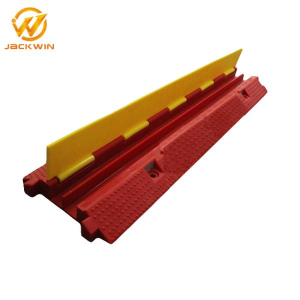 Portable Yellow Cover 2 Channel Pvc Cable Protector Ramp Indoor Or Outdoor Usage