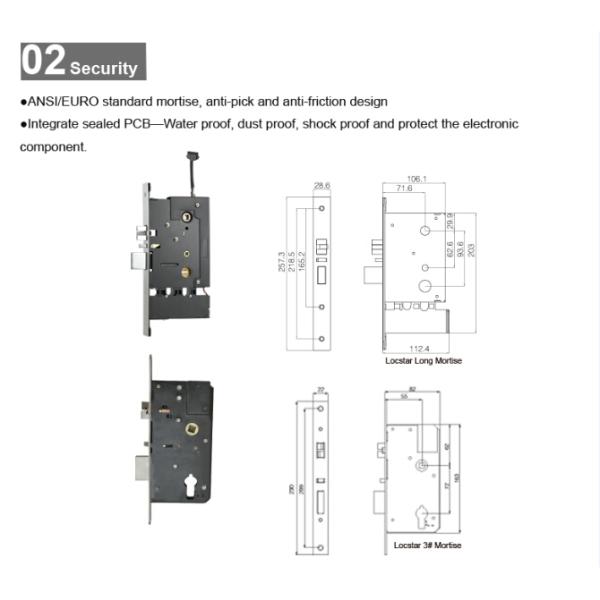V69 Management System Hotel Electronic Door Lock Modern RFID Card Door Locks