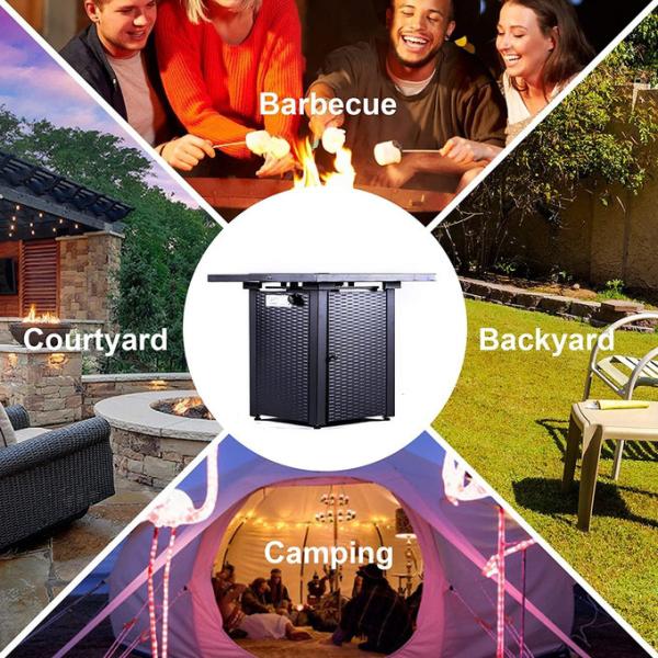 28 Inch Outdoor Square 50000 BTU Fire Pit With Patio Deck Garden Backyard