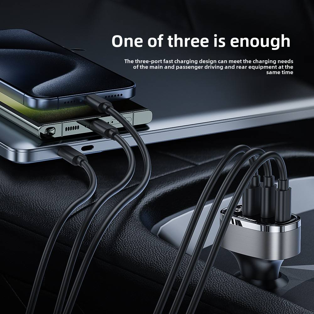 Smart Fast Charging Car Charger PD 45W With Type C Port Digital Display