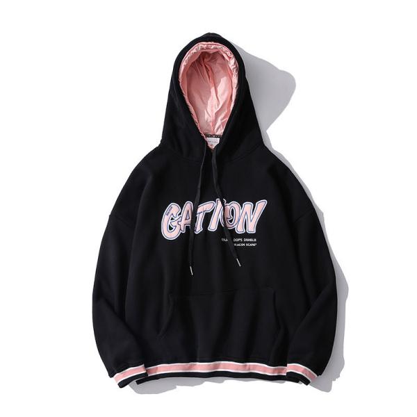 100% Chemical Fiber Zip Up Hooded Sweaters