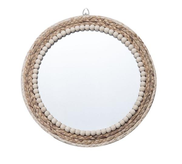 Design Hotel Bathroom Large Wall Decorative Woven Custom Framed Wooden Rattan Wicker Willow Mirror