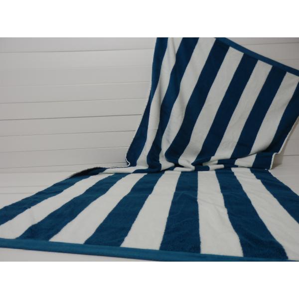 Factory Supply 100% cotton Yarn Dyed Jacquard Heavy Blue Stripe Pool Towel