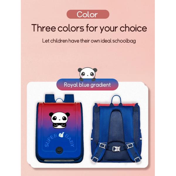 Pink Blue School Kids Backpack Zipper Pouch Waterproof Childrens Schoolbag