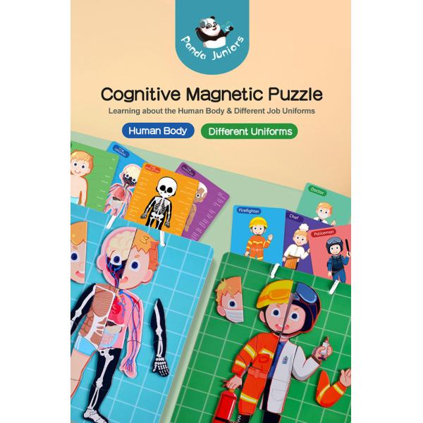 Magnetic Human Body Jigsaw Puzzle Preschool Creative Cognitive Skills Training