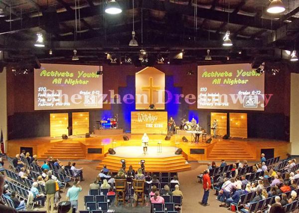Dust Proof Indoor Led Stage Screen Rental , Clear Led Video Wall Rent For Church