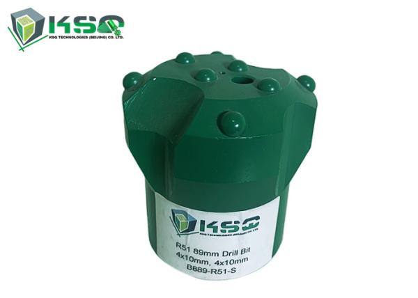 Wear Resistance Top Hammer Drill Bits Semi - Dome Short Skirt R51 89mm Thread Button Bit