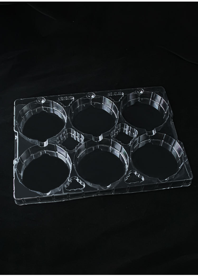 6-cell Rectangular Transparent PET Anti-static Tray Automotive Parts Blister Packaging