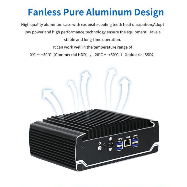 IBOX-501 N18 без вентилятора Mini Industrial PC Quad Core 32 ГБ Хранилище с MSATA