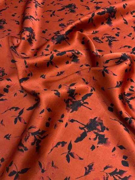 Silk Satin Stretch 25MM Antiflaming Anti-Wrinkle Scarf Digital printed Design for fashion luxury Dress