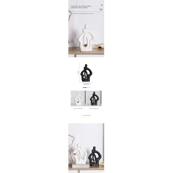 Elevate Your Space with Unique Bamboo Abstract Lovers Statue Ceramic Art Sculpture
