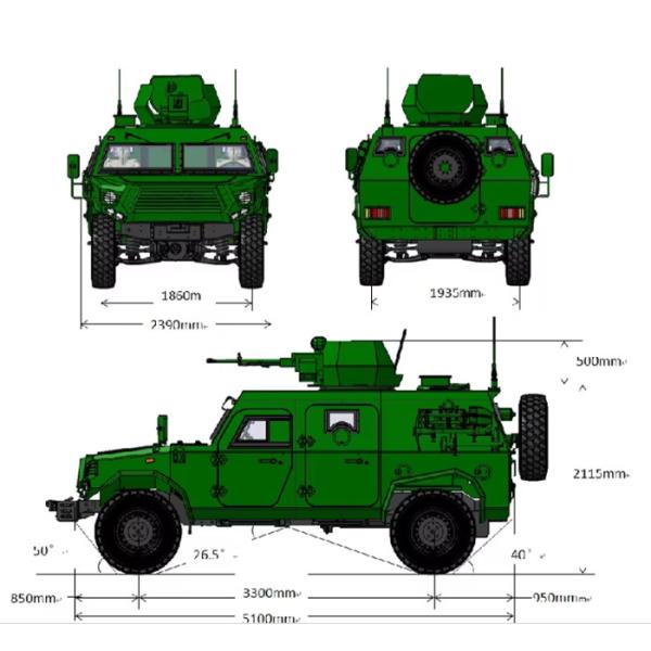 4X4 бронеавтомобиль для борьбы с беспорядками для пограничного патрулирования, командования связи, нападения и других задач