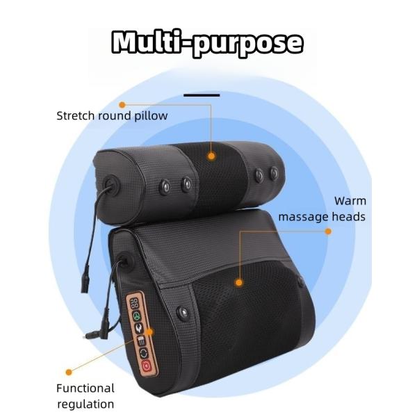 2023 Home Electric Neck Cushion Shiatsu Back Massager with Heat Function and Customized Logo Availabled Massage Pillow