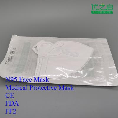 Medical Protective N95 Face Mask 85l / Min Test Flow Rate Ce Certification
