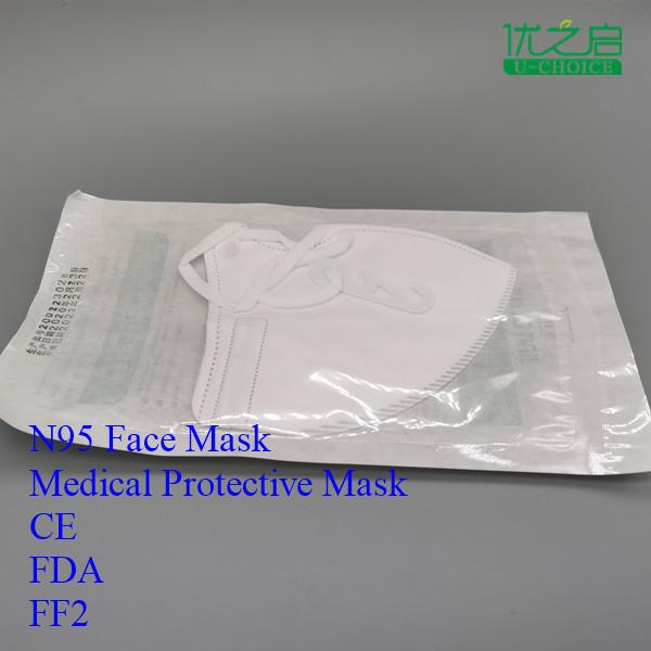 Medical Protective N95 Face Mask 85l / Min Test Flow Rate Ce Certification