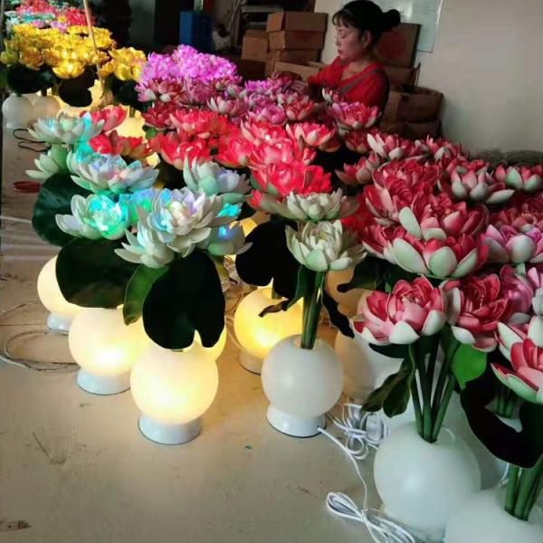 Simulation lotus lamp LED night light fake flower indoor living room bedroom ornamental decorative lamp