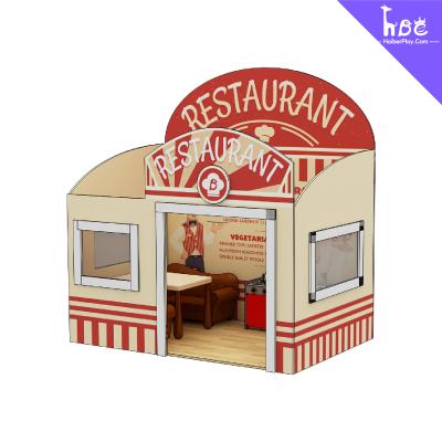 Mini-pueblo de juegos de rol Casa de juegos de la ciudad Restaurante Equipo de juegos de interior