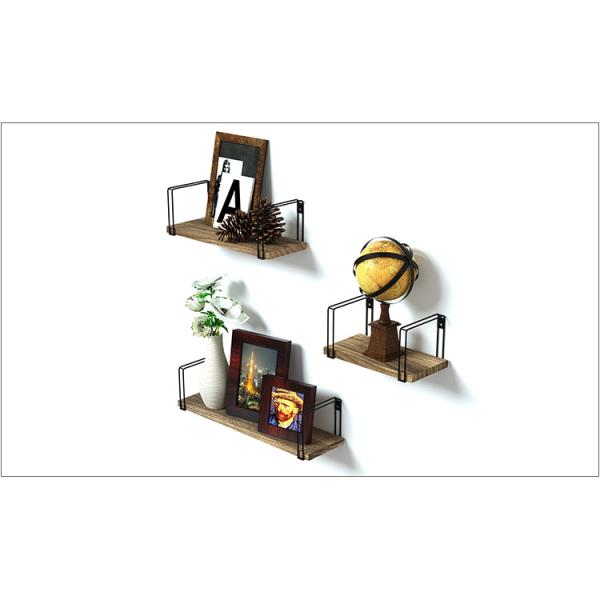 Living Room Furniture Wall Shelf Metal Wood Modern Holding Kitchen Appliance Save Space