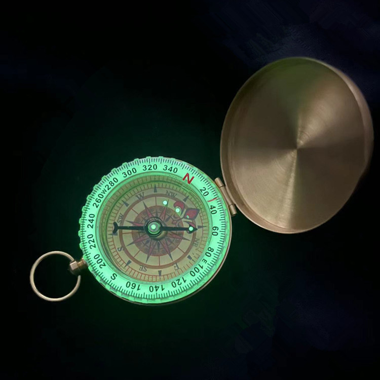 Waterproof DFG298 Brass Compass Multifunctional Antique Compass for Outdoor