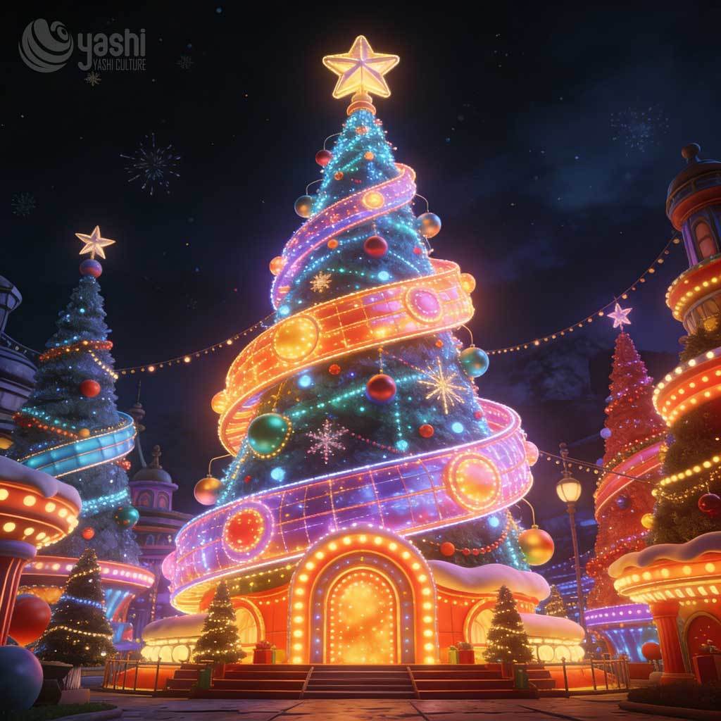 Giant Custom LED Christmas Tree Sculpture Light Outdoor 3D Holiday Lantern Party Xmas Decoration