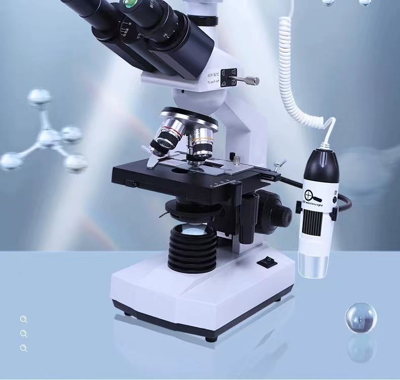 9-inch LCD HD Display Screen Digital Video Three Eye Microscope with Handheld Zoom Microscope