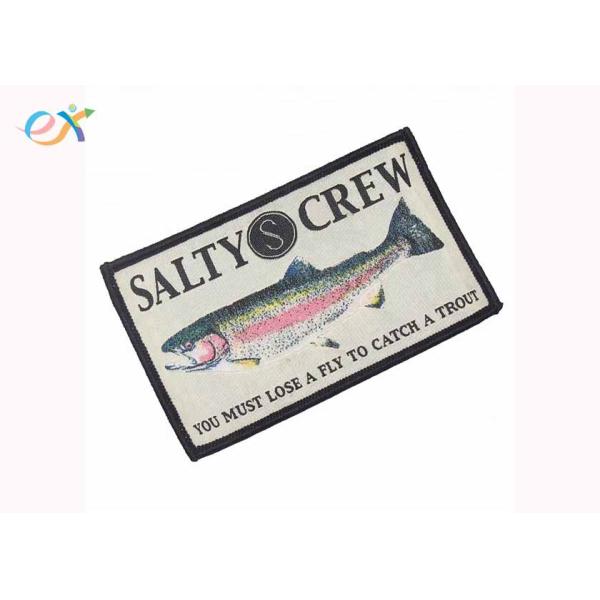 Clothing Iron On Backing Custom Woven Patches , Small Embroidered Patches