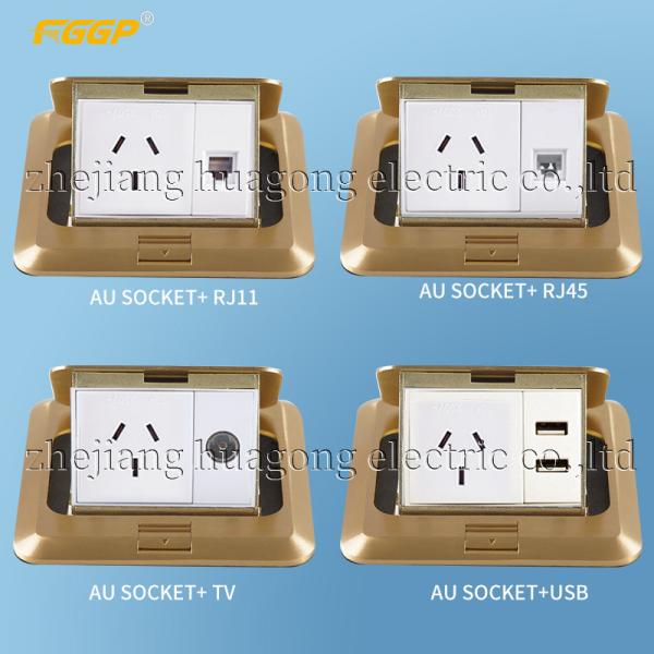16A 250V Watertight 120mm X 120mm Pop Up Floor Socket Box