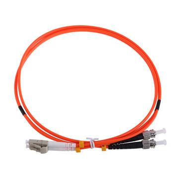 Orange color LC/UPC to ST/UPC hybrid fiber optic patch cord multimode 50/125 duplex