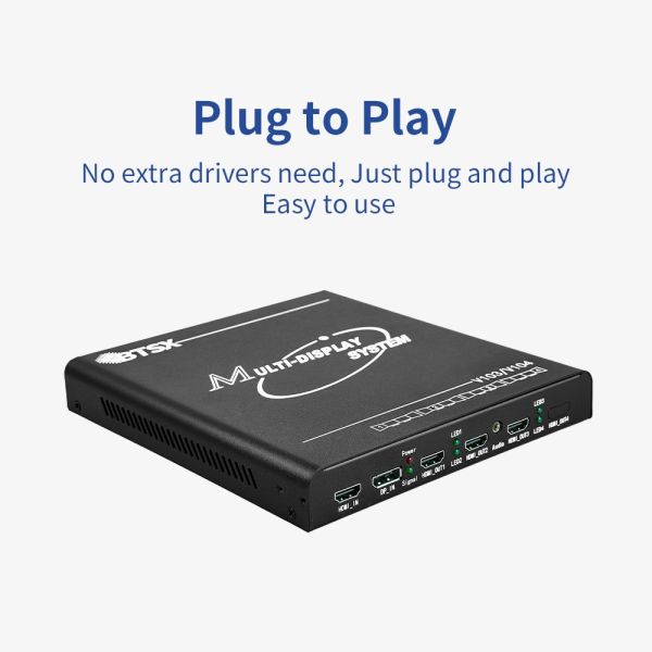 4K60 Plug and Play 1 in 3 Out Video Wall Controller Multi-Screen Expander for Ultra HD Displays