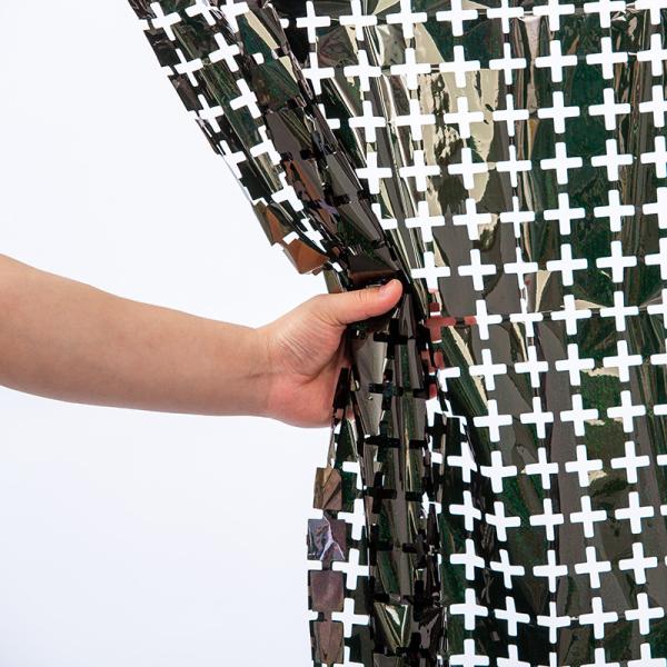 Water Resistant Square Foil Curtain 1x2m Foil Fringe Curtain Black