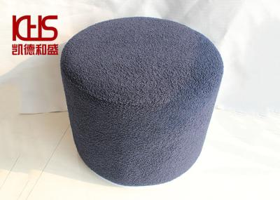 Solid Color Dark Grey Footstool Round Bedroom Decorative Foot Rest With Storage