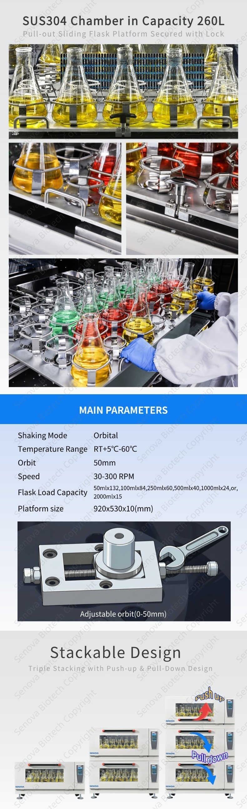 Non Refrigerated Orbital Incubator Shaker Floor Model ST-208 with Capacity 2000mlx15 1000mlx28