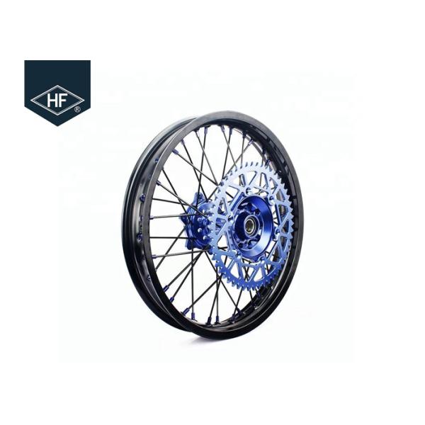 18 Inch CNC Aluminium Aftermarket Motorcycle Wheels , Black Motorcycle Rims With Hub