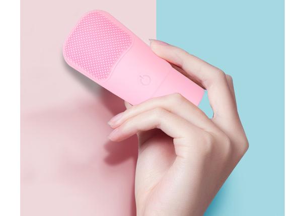 Home Use Facial Cleansing Brush Silicone Facial Cleanser  Blue Pink Color