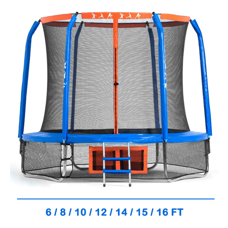 Steel Frame 14 FT or OEM Adults and Kids Fitness Jump Bed Trampoline with Safety Net Indoor Sport