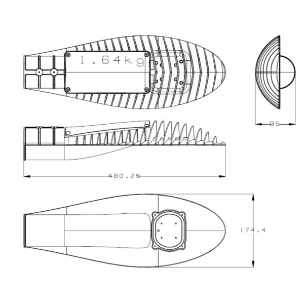 приспособления освещения проезжей части источника света удара 20W 30W 40W 50W 60W на открытом воздухе