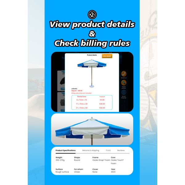 Smart Beach Umbrella Rental Vending Machine with Card Reader for Resorts & Beachfront Venues