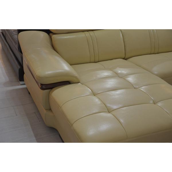 Sectional genuine leather sofa furninture 1+3+chaise h993