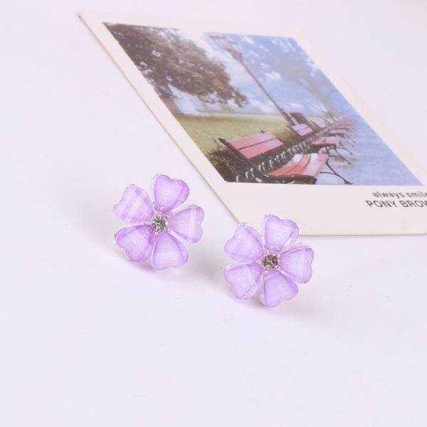 2018 Fashion American style lady party Heart ShapeEarringsSilver Many Colors Flower shapes